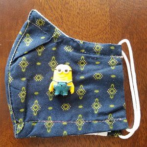 Face Mask KIDS Navy and Yellow Removable Minions 1